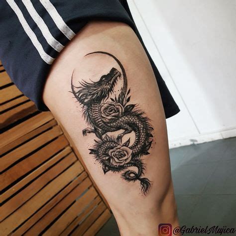 tatuaje dragon pierna|Tatuaje dragón en la pierna